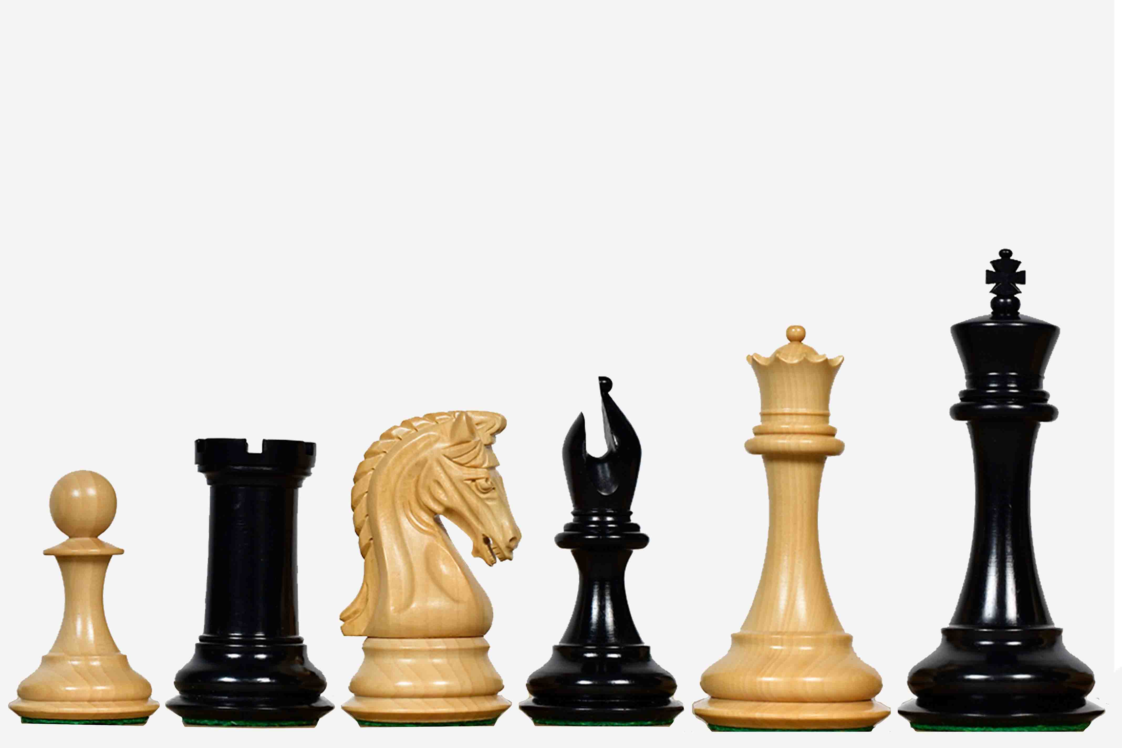 Luxury Imperial Triple Weighted Chess Pieces Ebony & Boxwood -4.4" King