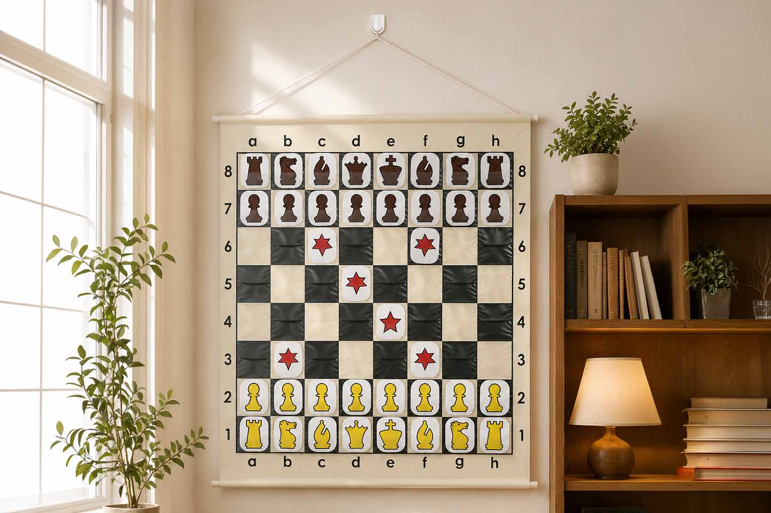 39" Vinyl Slot-In Chess Demo Board with Pieces & Black Carry Bag