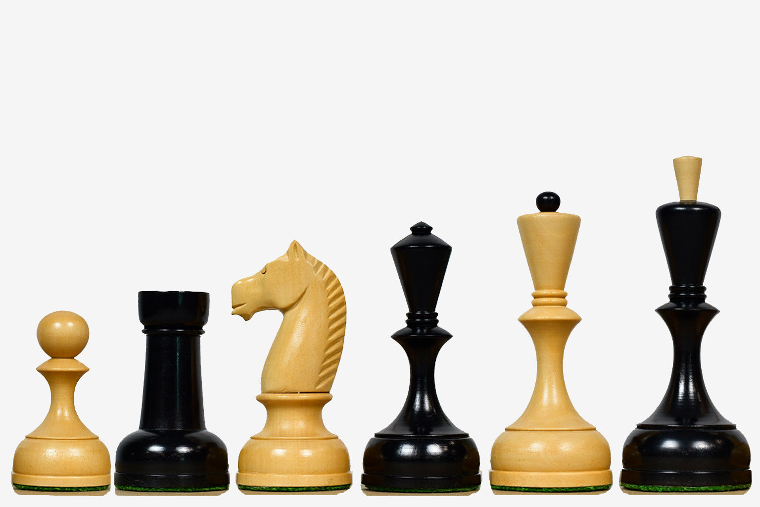 1950s' Botvinnik Tournament Soviet Era Chess Pieces in 4.4" King Ebonized Boxwood