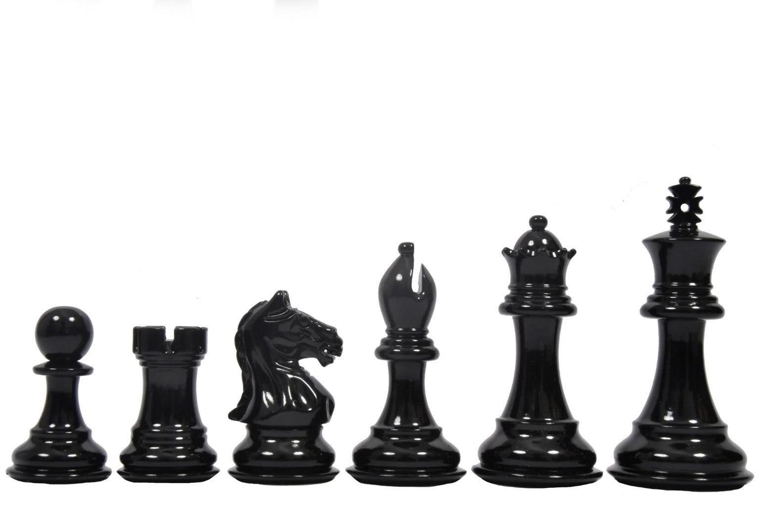 Chess Pieces in Black & White Painted Boxwood (3.5" King) - Slightly Imperfect