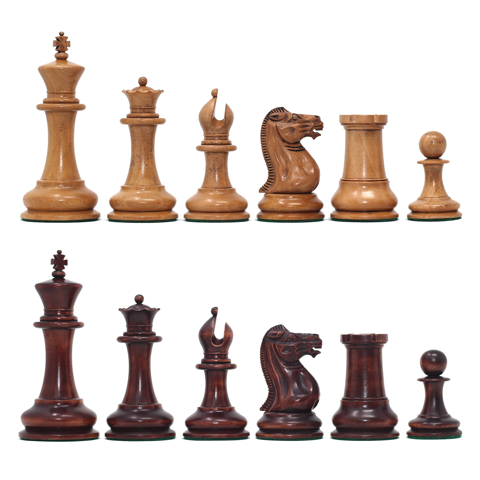Nathaniel 1849 Antique Reproduction Vintage 4.4" Distressed/Mahogany Wood Chess Pieces
