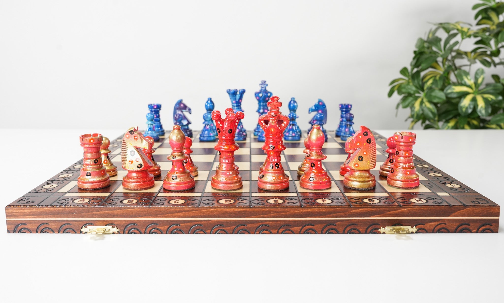 The Gifted Natural - Sydney Gruber Painted 21" Ambassador Chess Set #16
