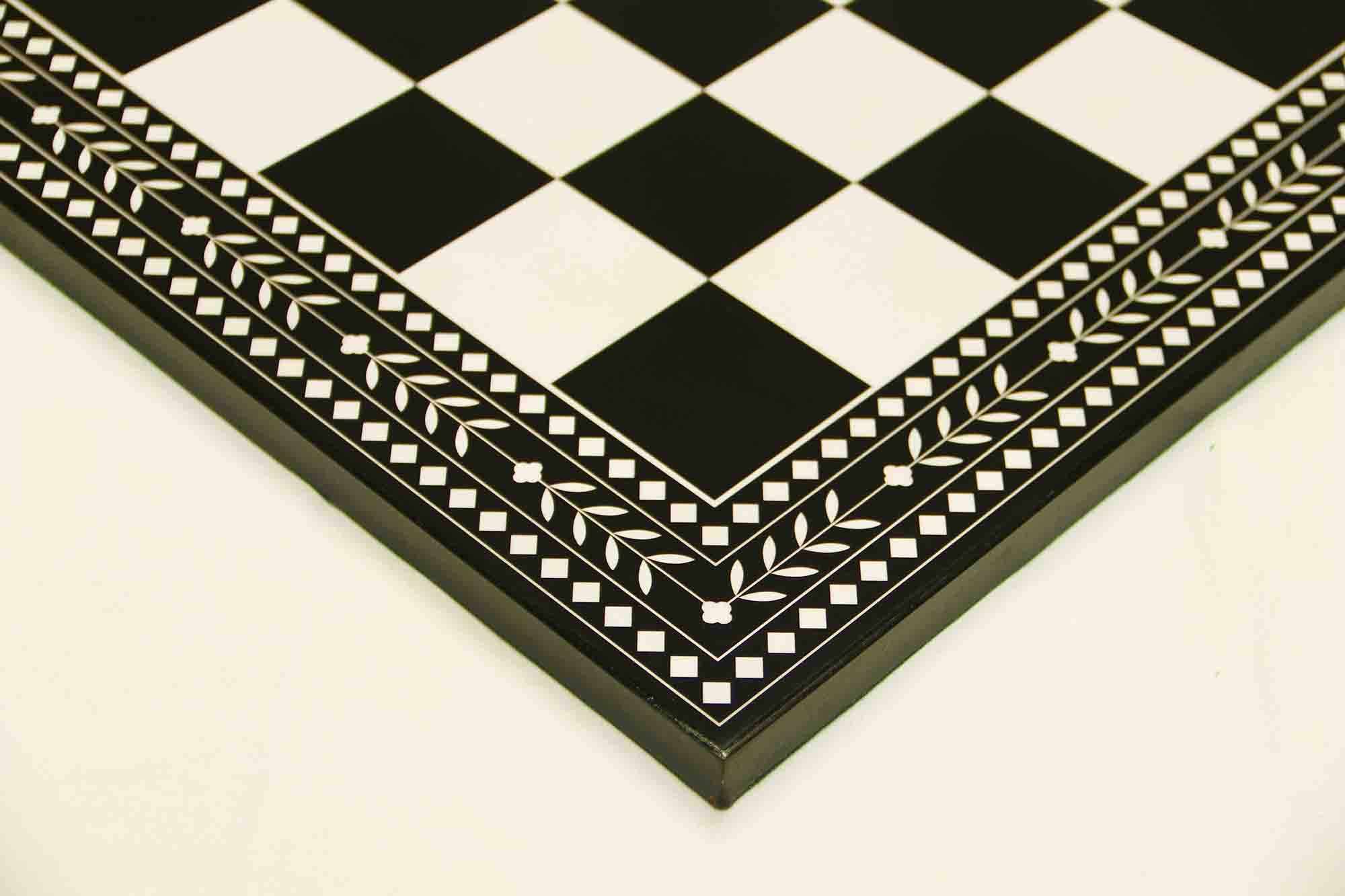 Artistry Chess Board Square size 2.25" X 2.25" Black and White in Glossy Finish for 4" to 4.25" Chess Set