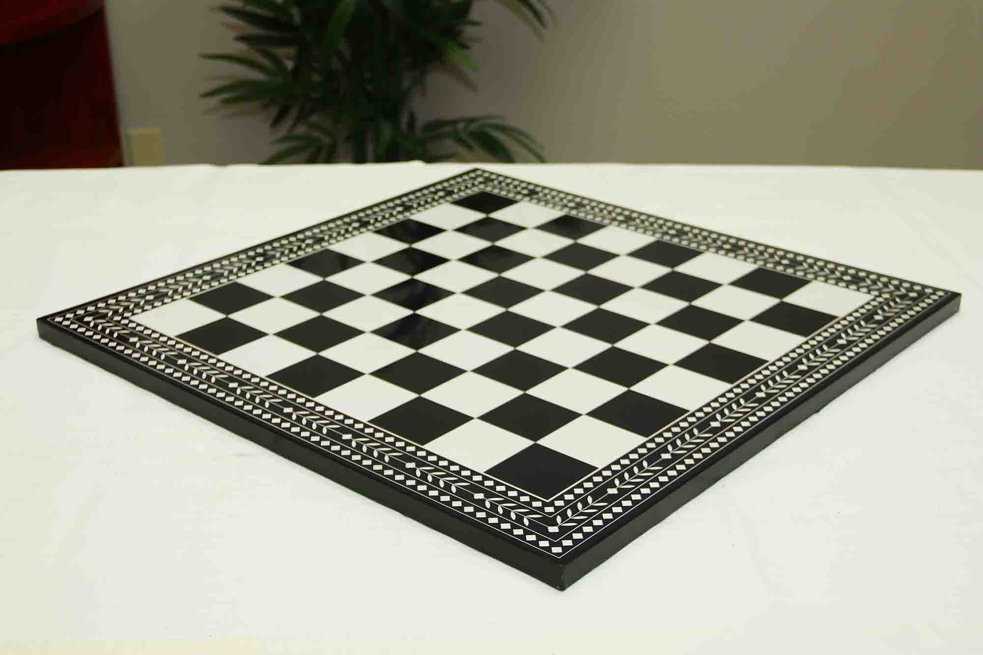 Artistry Chess Board Square size 2.25" X 2.25" Black and White in Matte Finish for 4" to 4.25" Chess Set