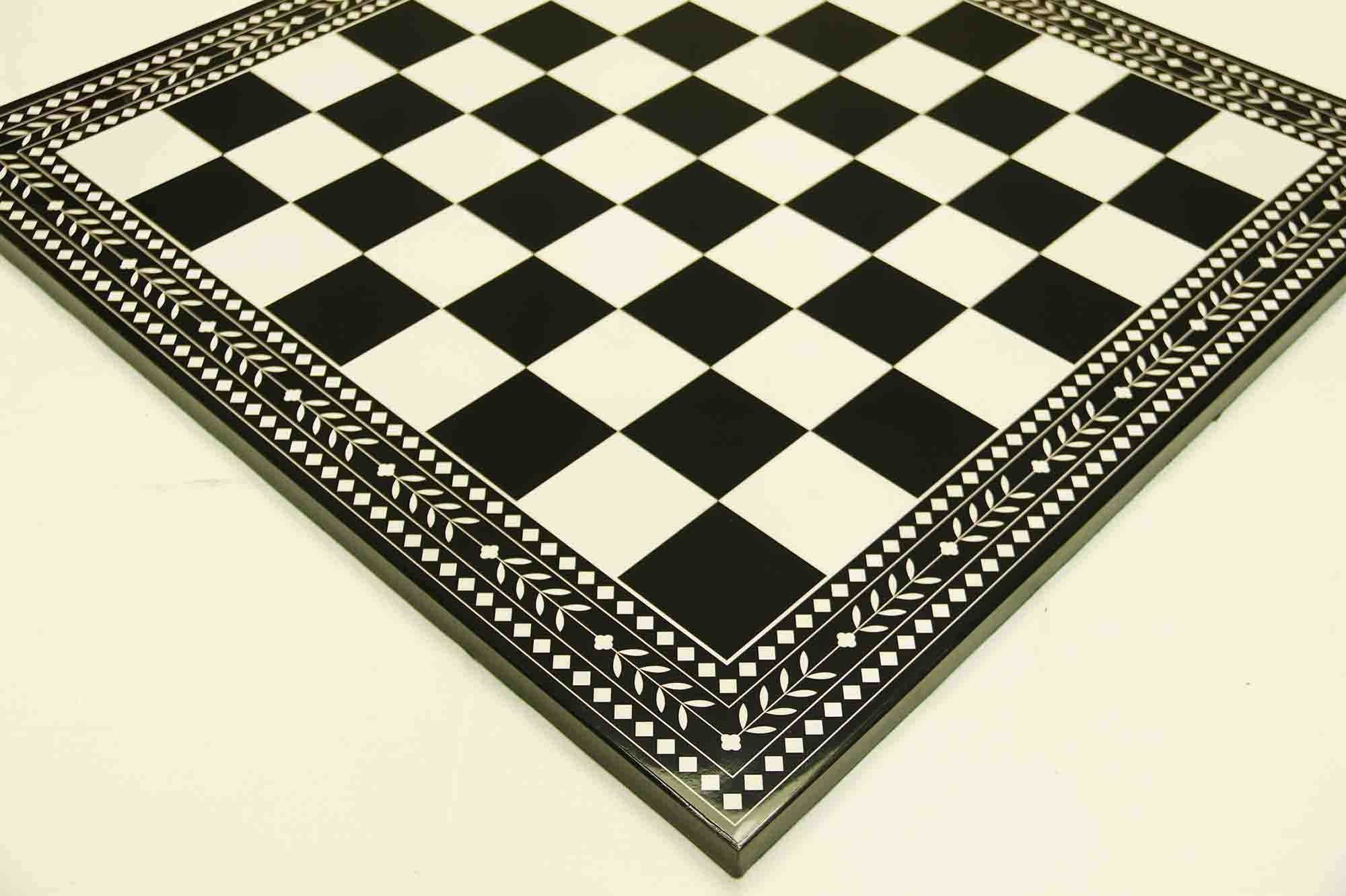 Artistry Chess Board Square size 2.5" X 2.5" Black and White in Matte Finish for 4.25" to 4.5" Chess Set