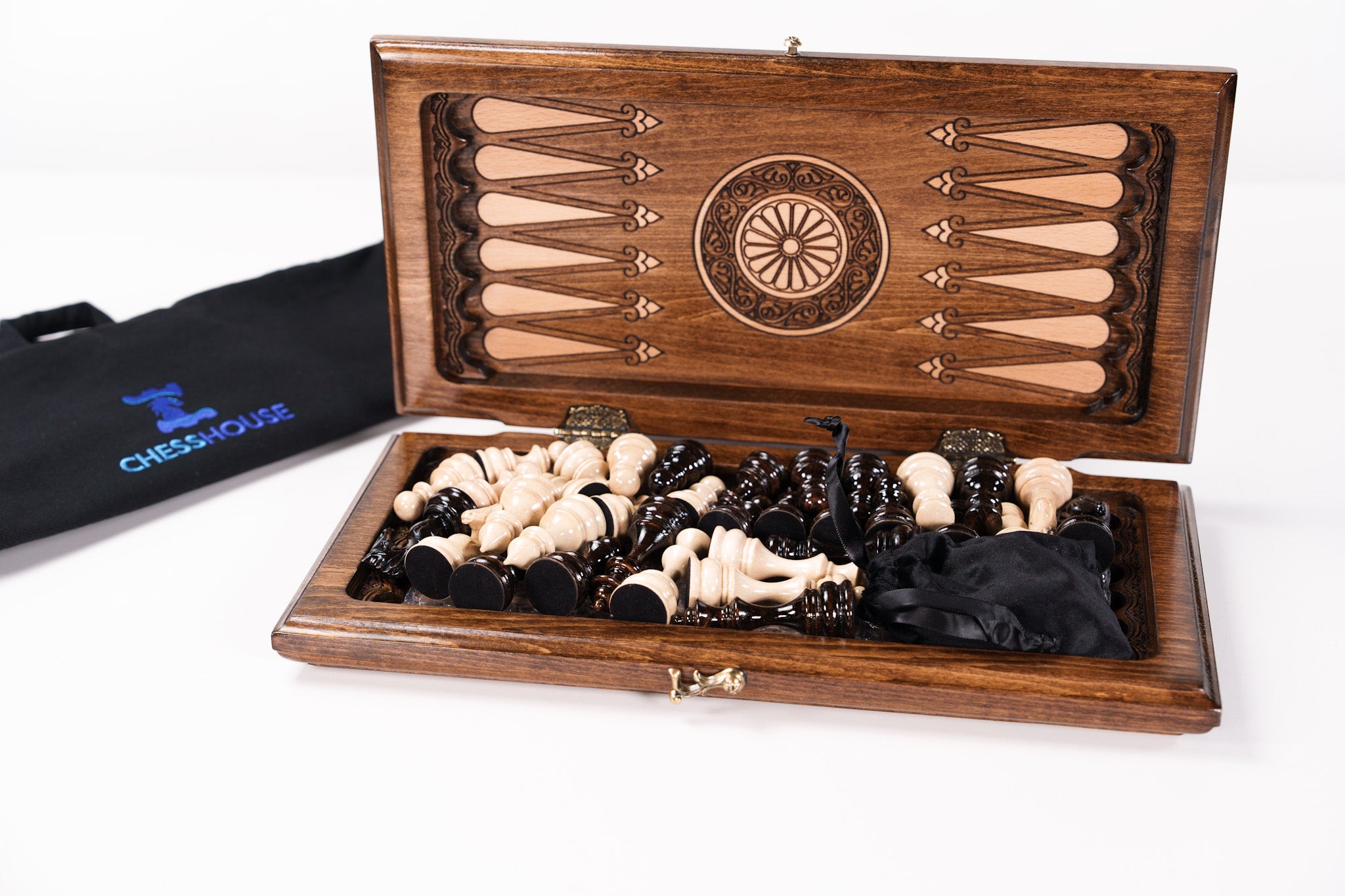 Classic Chess Set 15.6" with Backgammon by Artist Ohanyan